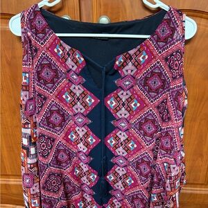 Coco Bianco Pink and Purple Geometric Blouse